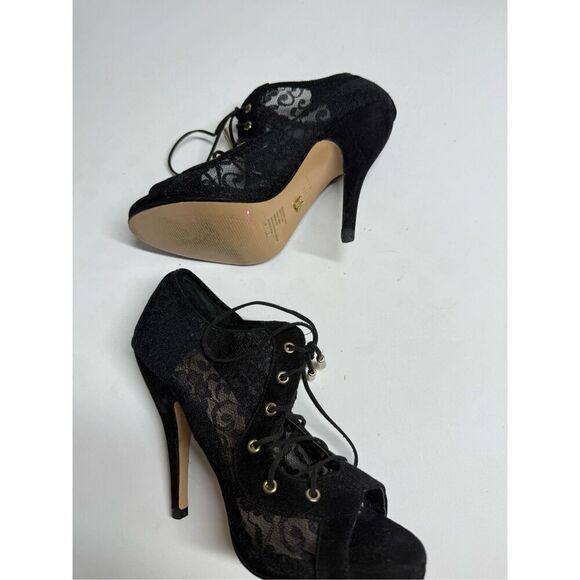 Victoria’s Secret Size 7,5 Black Lacie Tie Lace Up Heels / Stilettos - Picture 12 of 15